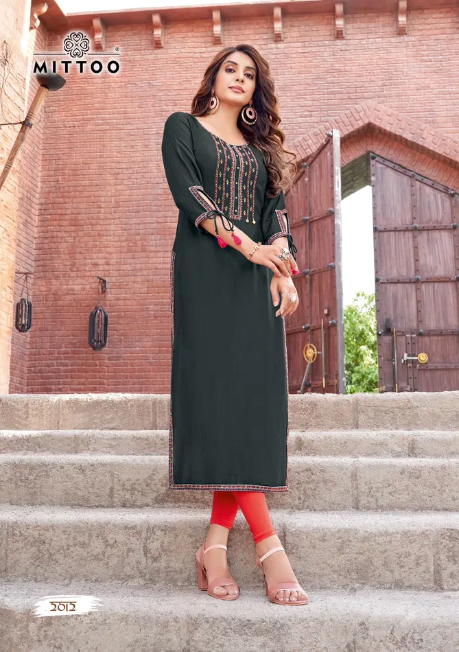 Styli Vol 2 By Mittoo Designer Rayon Embroidery Kurtis Wholesale Price in Surat
